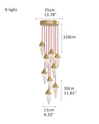 12 light Conical Cluster Minimalist Design Alabaster Pendant Light