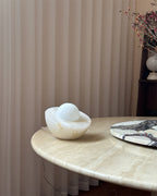 Slinkly Modern Nature Alabaster Dimming Round Bowl Table Lamp for bedroom