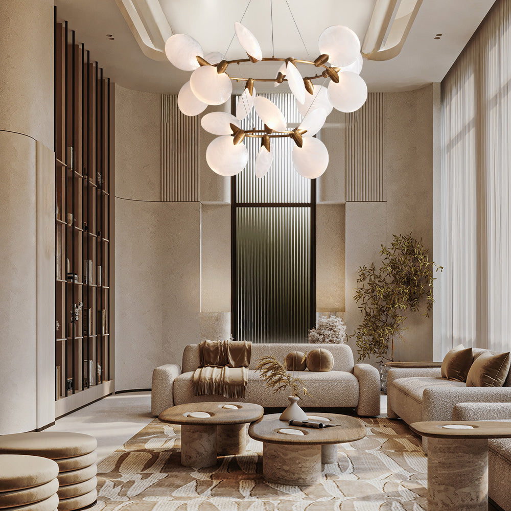 Lyla 2-Tiered Halo Chandelier detail view