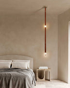 LED Mini SNAPS Module Ceiling Alabaster Pendant Light with Brown Leather Straps