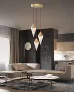 12 light Conical Cluster Minimalist Design Alabaster Pendant Light