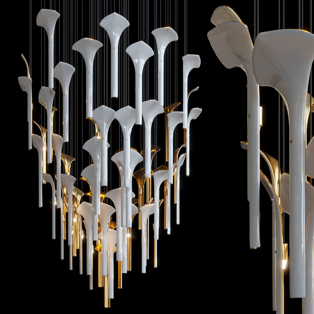 Crystal Calla Reed Chandelier