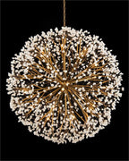 Spherical Thirty-Light Quartz Chandelier 43.5"D by Bling Lighting Studio