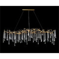 Teardrop Crystal Chandelier with Brass Branch 84" W by Bling Lighting Studio