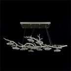 Hanasaku Crystal Bud Branch Fourteen-Light Oblong Chandelier by Bling Lighting Studio