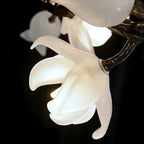Churippu Branch Magnolia & Tulip Glass Bronze Vertical Twenty-One Light Chandelier by Bling Lighting Studio