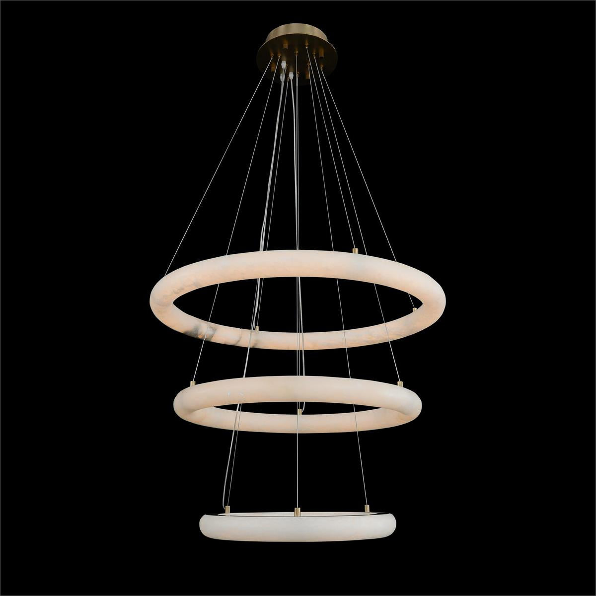 Luca Three-Tier Alabaster Pendant Chandelier by Bling Lighting Studio
