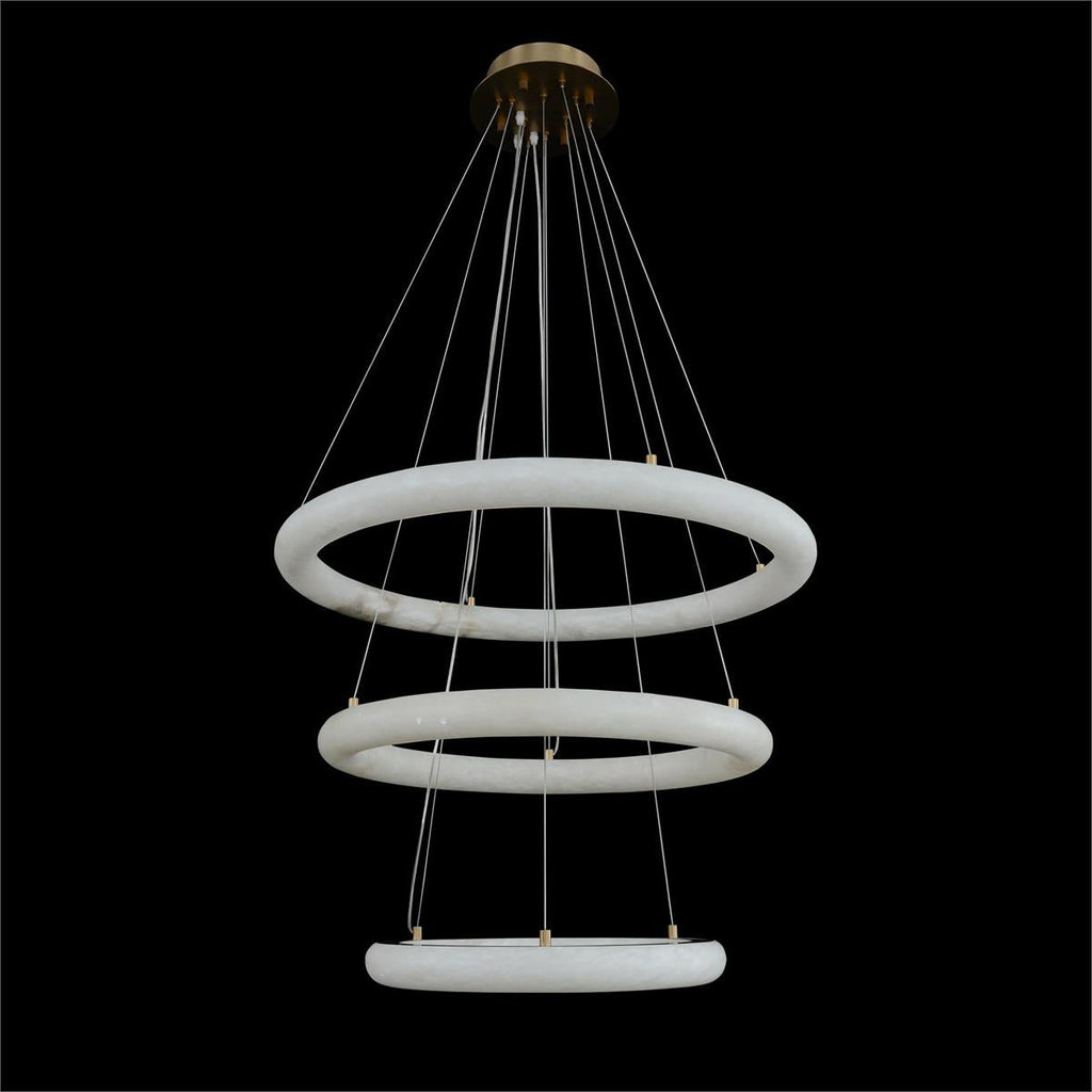 Luca Three-Tier Alabaster Pendant Chandelier by Bling Lighting Studio
