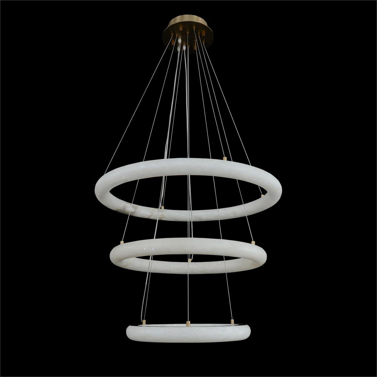 Luca Three-Tier Alabaster Pendant Chandelier by Bling Lighting Studio