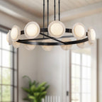 PrismFlow Alabaster Metal Chandelier by Bling Lighting Studio