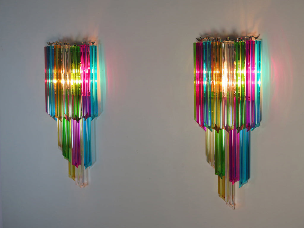 Murano Wall Lamp | 32 Multicolour Prism Glass | Set of 2