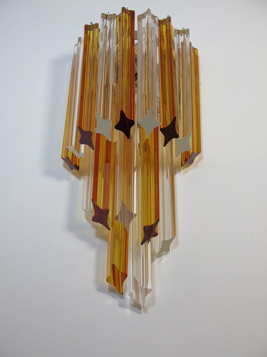 Murano Wall Lamp | 32 Clear Yellow Prism Glass | Set of 2