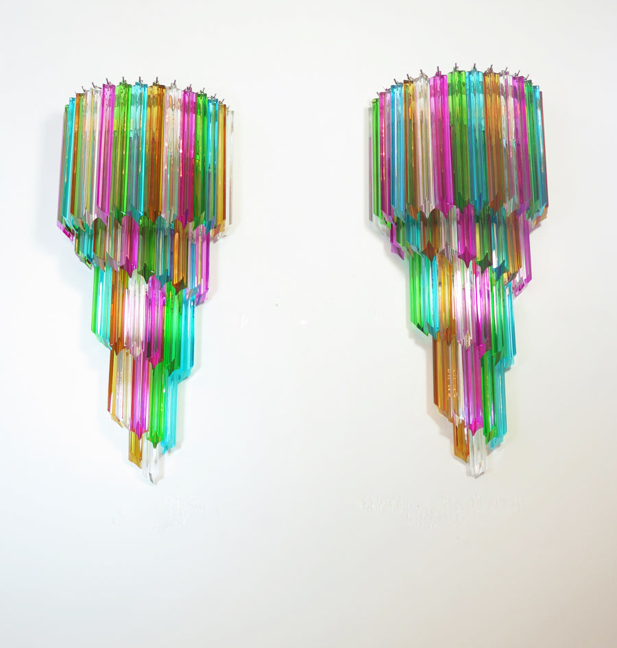 Murano Wall Lamp | 41 Multicolour Prism Glass | Set of 2