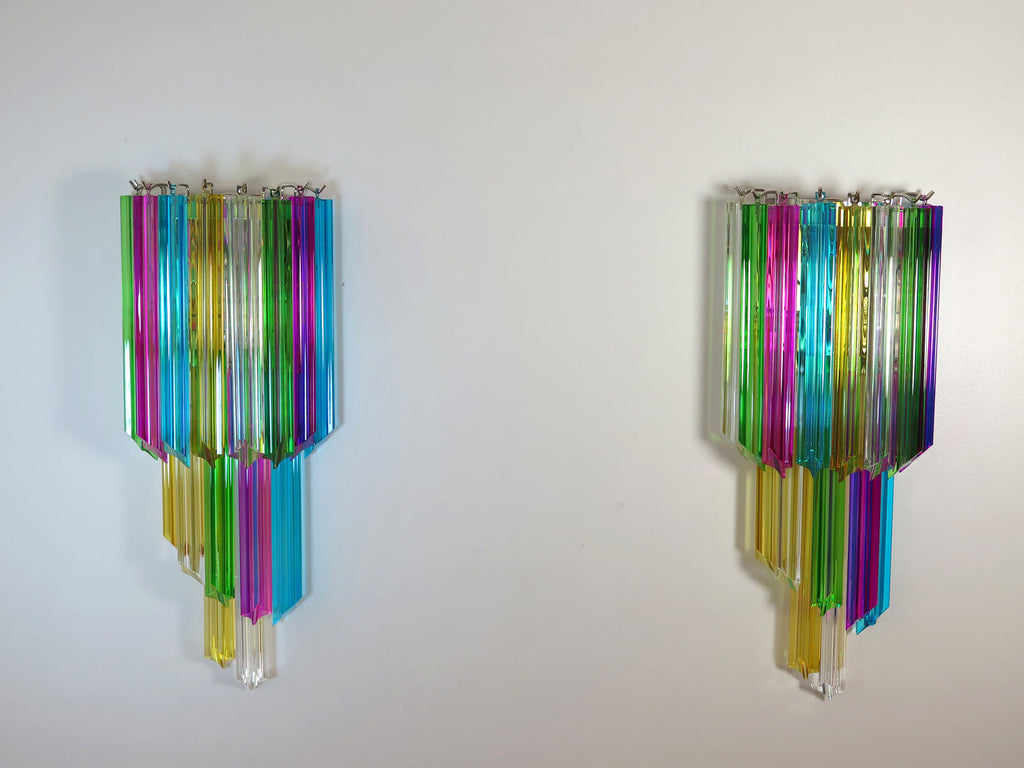 Murano Wall Lamp | 32 Multicolour Prism Glass | Set of 2