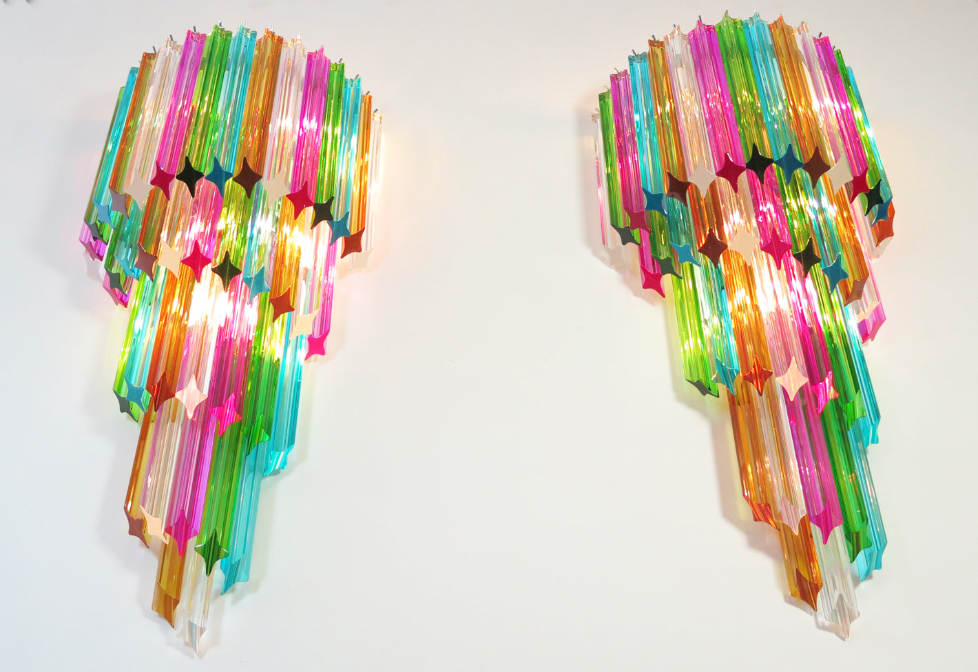 Murano Wall Lamp | 41 Multicolour Prism Glass | Set of 2