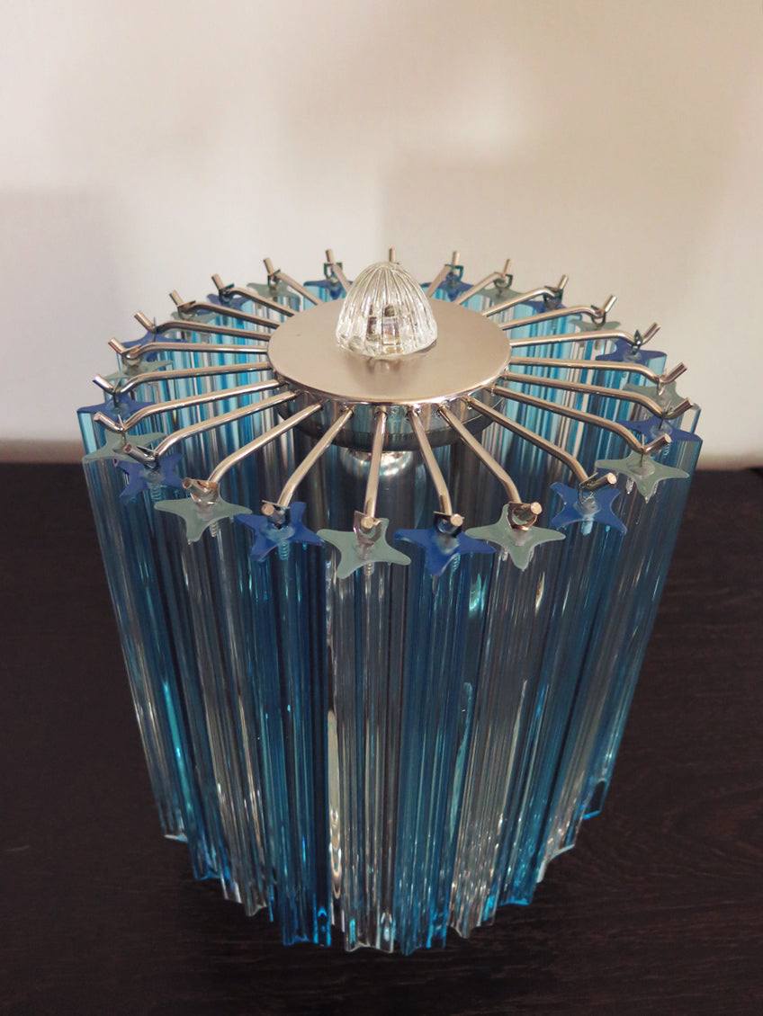 Murano Table Lamp | 24 Clear and Blue Prism Glass | Set of 2