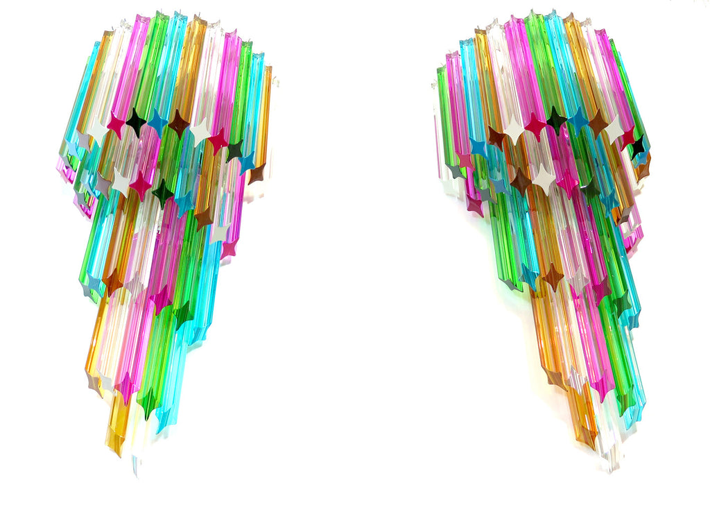 Murano Wall Lamp | 41 Multicolour Prism Glass | Set of 2