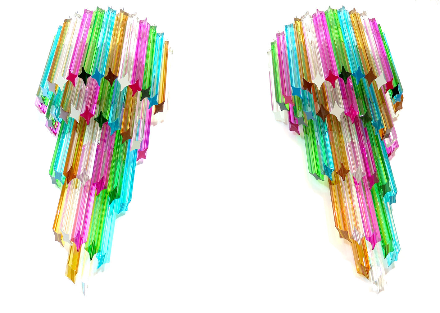 Murano Wall Lamp | 41 Multicolour Prism Glass | Set of 2