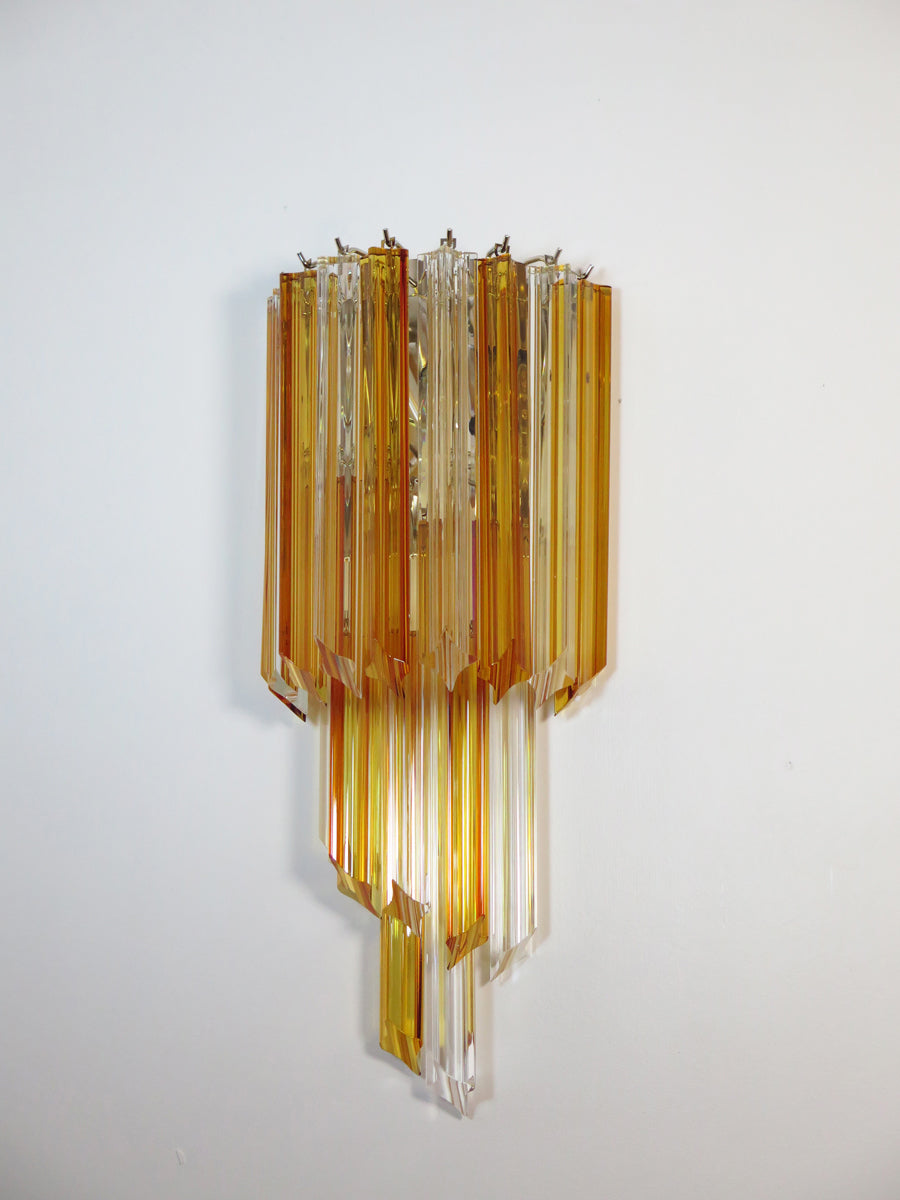 Murano Wall Lamp | 32 Clear Yellow Prism Glass | Set of 2