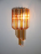 Murano Wall Lamp | 32 Clear Yellow Prism Glass | Set of 2