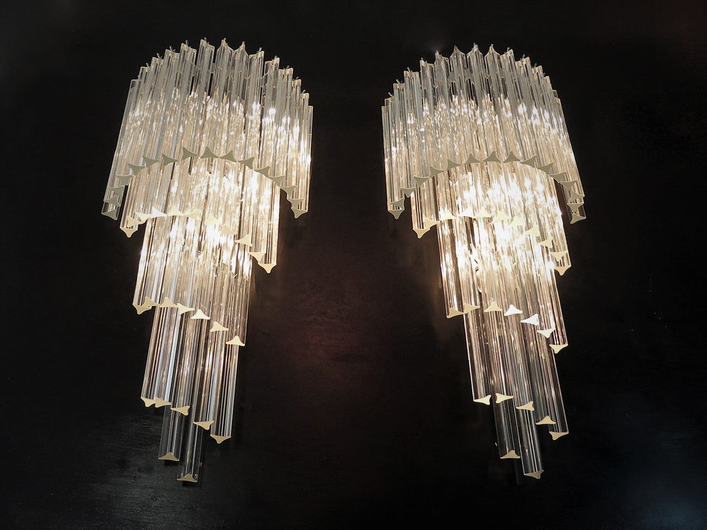 Murano Wall Lamp | 41 Clear Prism Glass | Set of 2