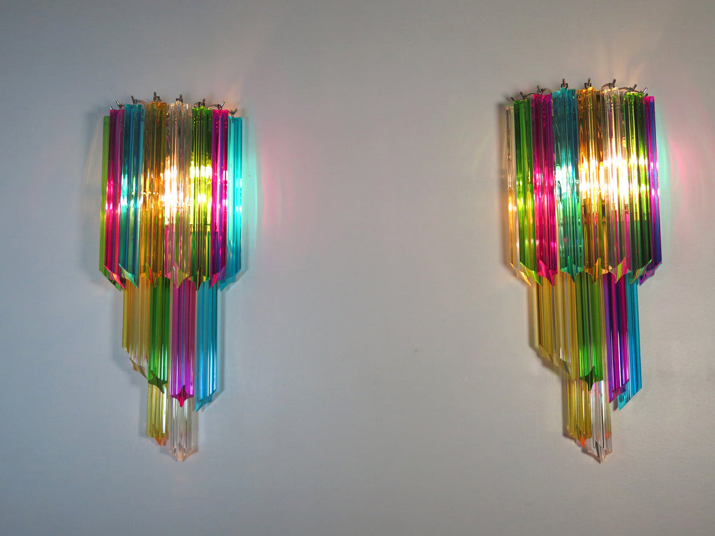 Murano Wall Lamp | 32 Multicolour Prism Glass | Set of 2
