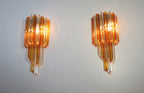 Murano Wall Lamp | 32 Clear Yellow Prism Glass | Set of 2