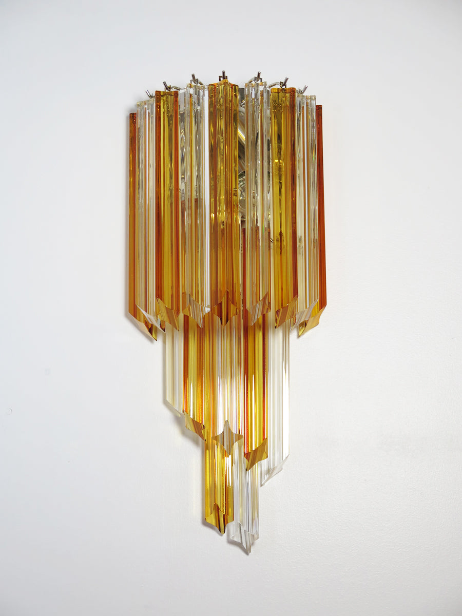 Murano Wall Lamp | 32 Clear Yellow Prism Glass | Set of 2