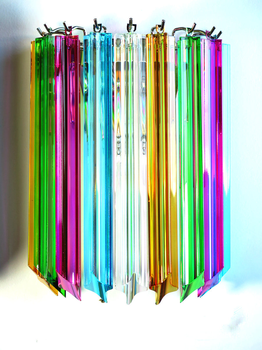 Murano Wall Lamp | 9 Multicolour Prism Glass | Set of 2