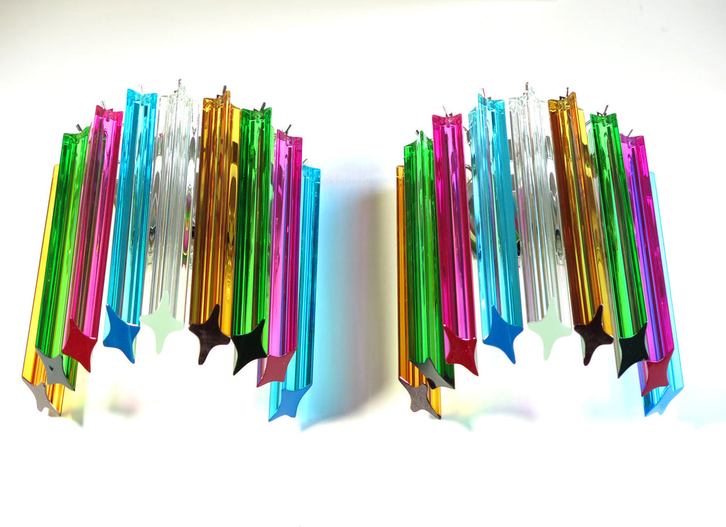 Murano Wall Lamp | 9 Multicolour Prism Glass | Set of 2
