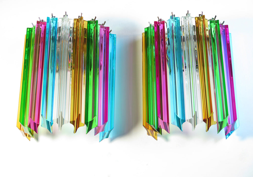 Murano Wall Lamp | 9 Multicolour Prism Glass | Set of 2