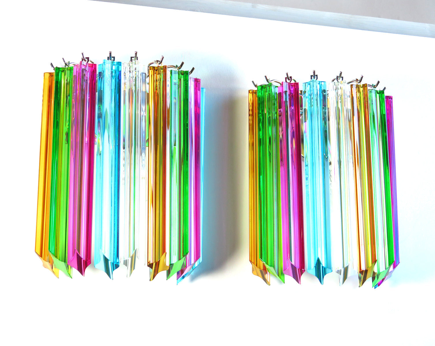 Murano Wall Lamp | 9 Multicolour Prism Glass | Set of 2