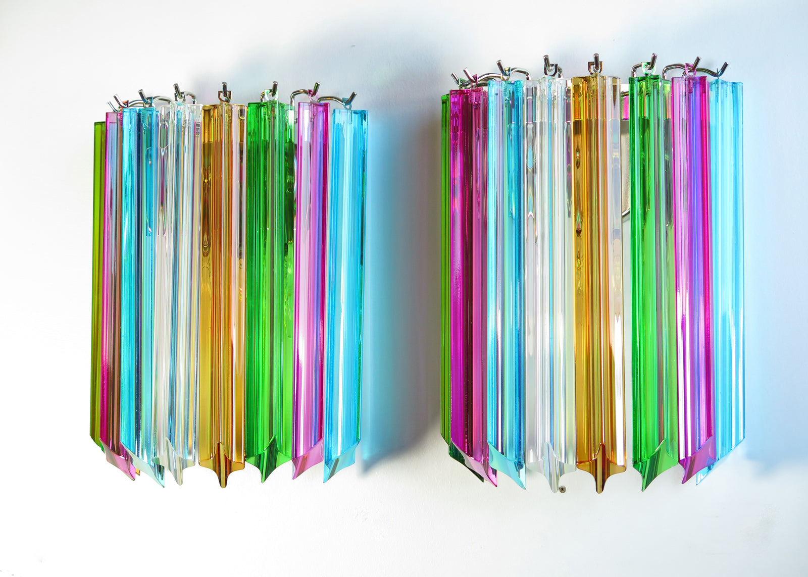 Murano Wall Lamp | 9 Multicolour Prism Glass | Set of 2