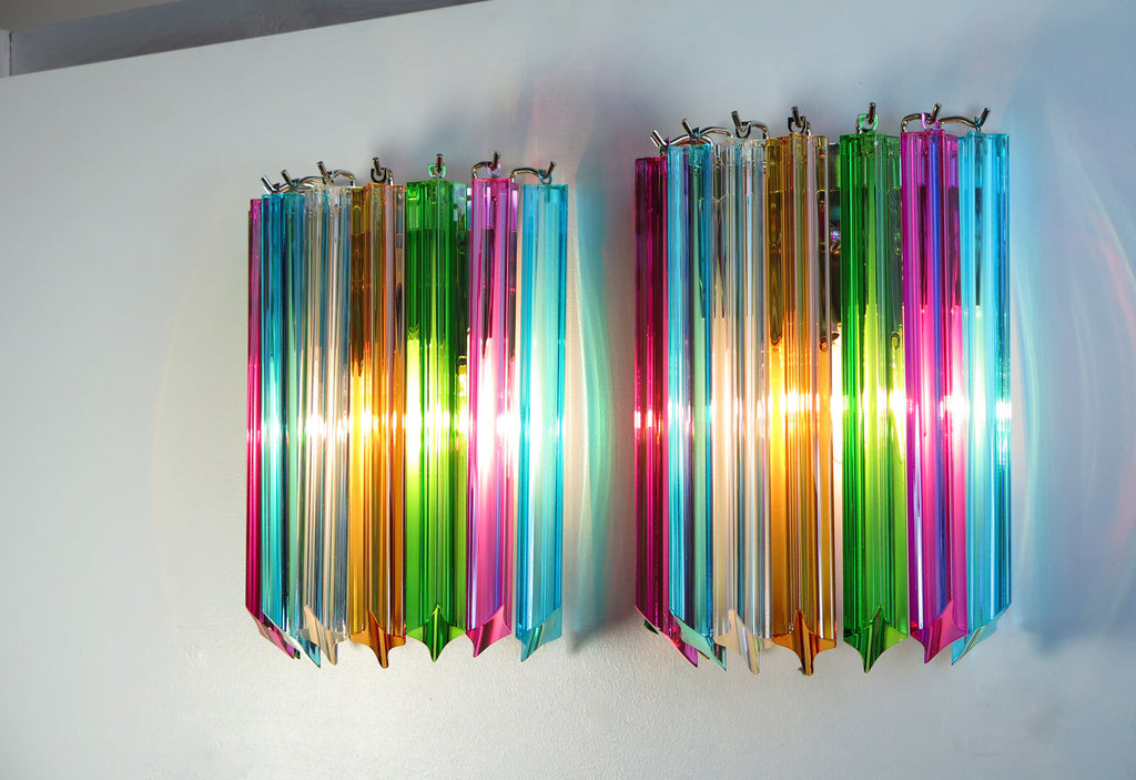 Murano Wall Lamp | 9 Multicolour Prism Glass | Set of 2