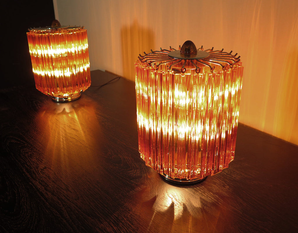 Murano Table Lamp | 24 Yellow Prism Glass | Set of 2
