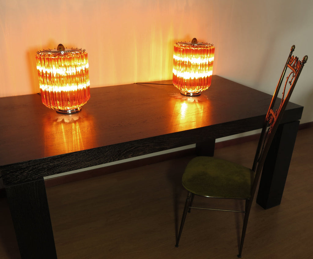 Murano Table Lamp | 24 Yellow Prism Glass | Set of 2