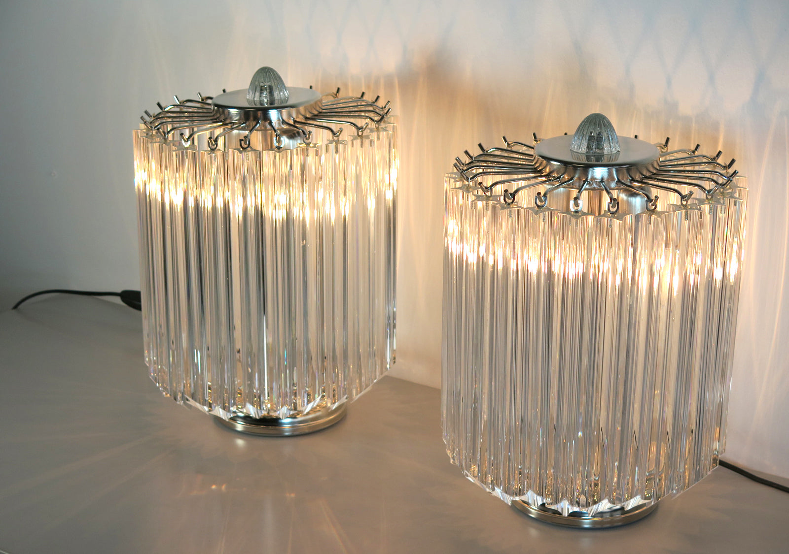 Murano Table Lamp | 24 Clear Prism Glass | Set of 2