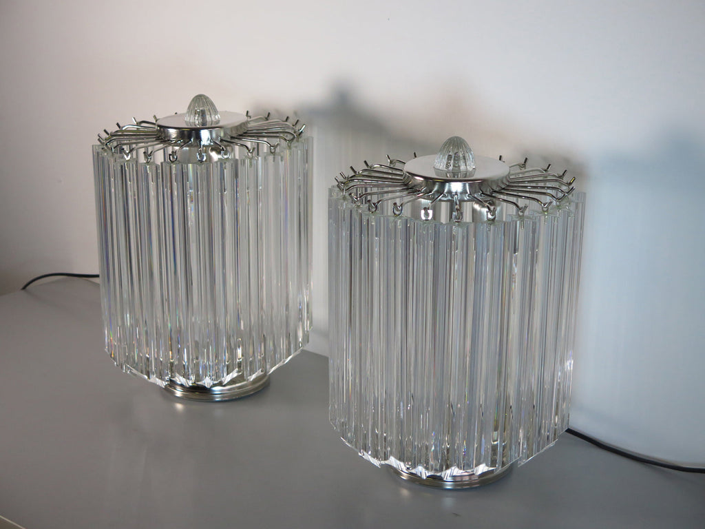 Murano Table Lamp | 24 Clear Prism Glass | Set of 2