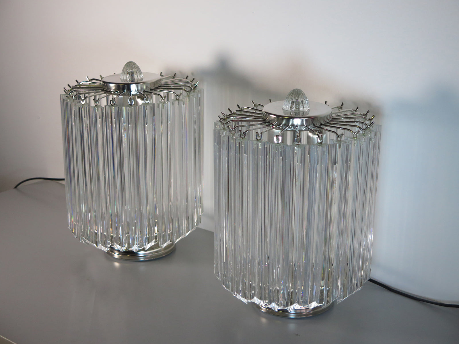 Murano Table Lamp | 24 Clear Prism Glass | Set of 2