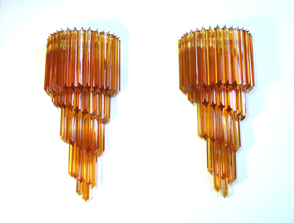 Murano Wall Lamp | 41 Yellow Prism Glass | Set of 2