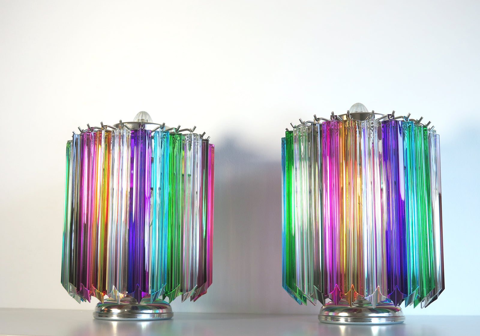 Murano Table Lamp | 24 Multicolour Prism Glass | Set of 2
