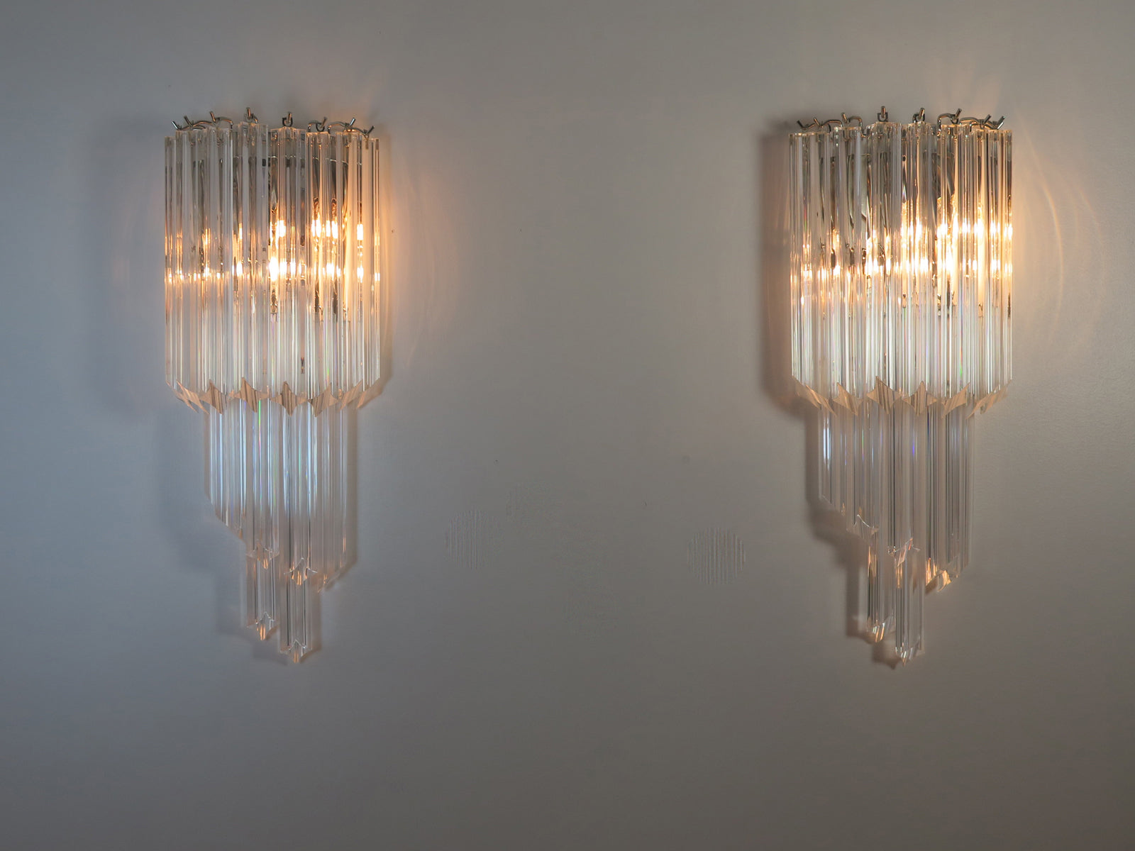Murano Wall Lamp | 32 Clear Prism Glass | Set of 2