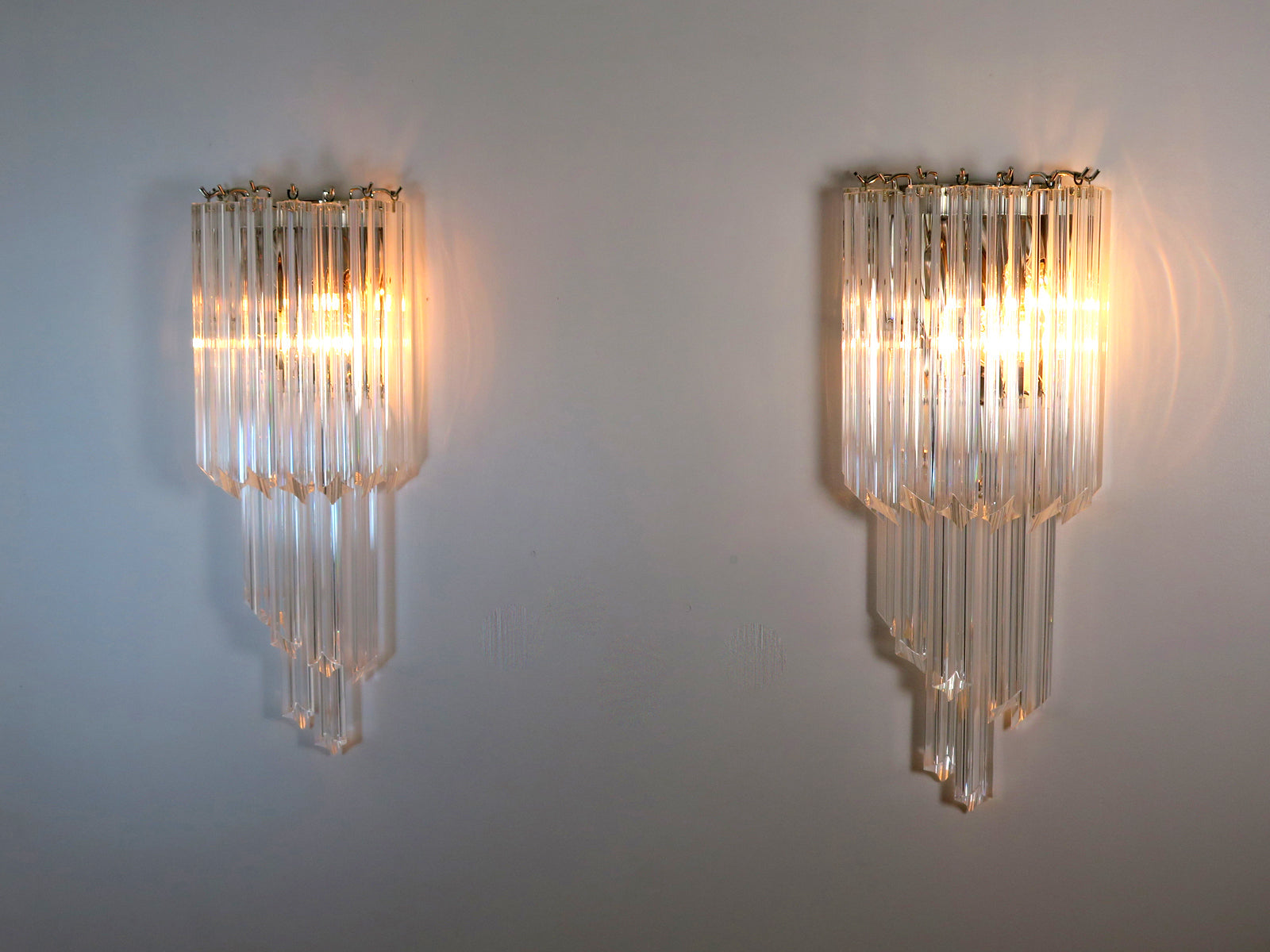 Murano Wall Lamp | 32 Clear Prism Glass | Set of 2