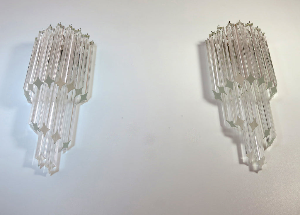 Murano Wall Lamp | 32 Clear Prism Glass | Set of 2