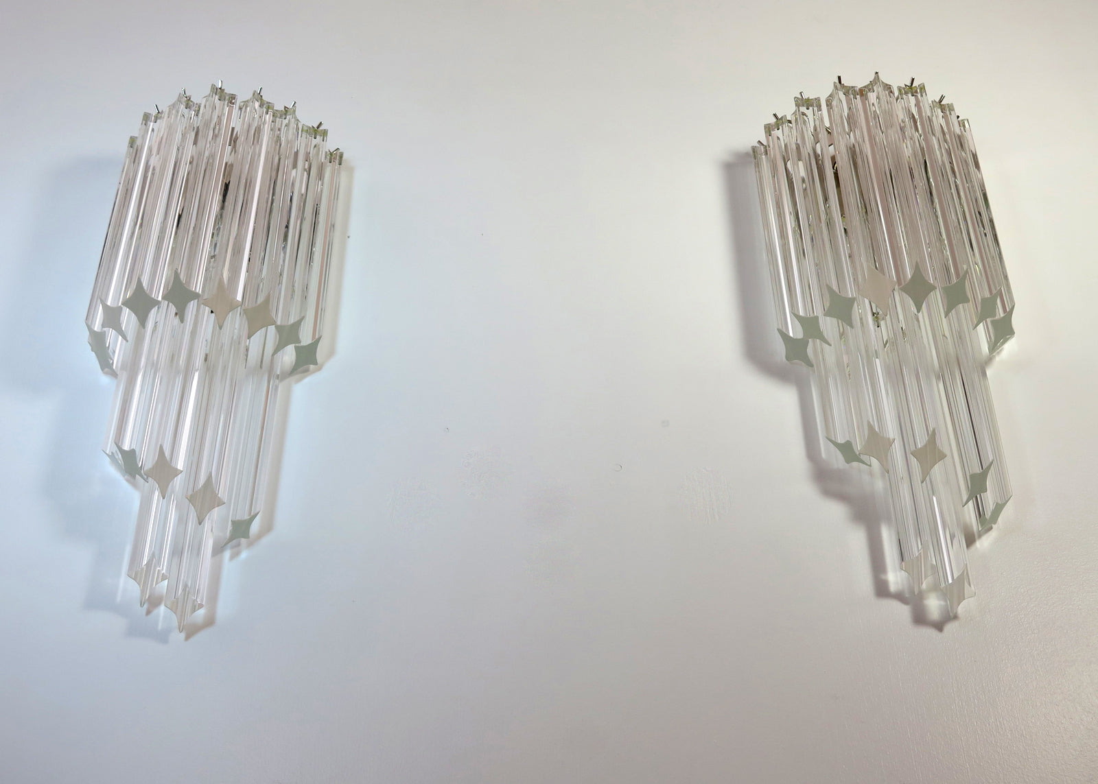 Murano Wall Lamp | 32 Clear Prism Glass | Set of 2