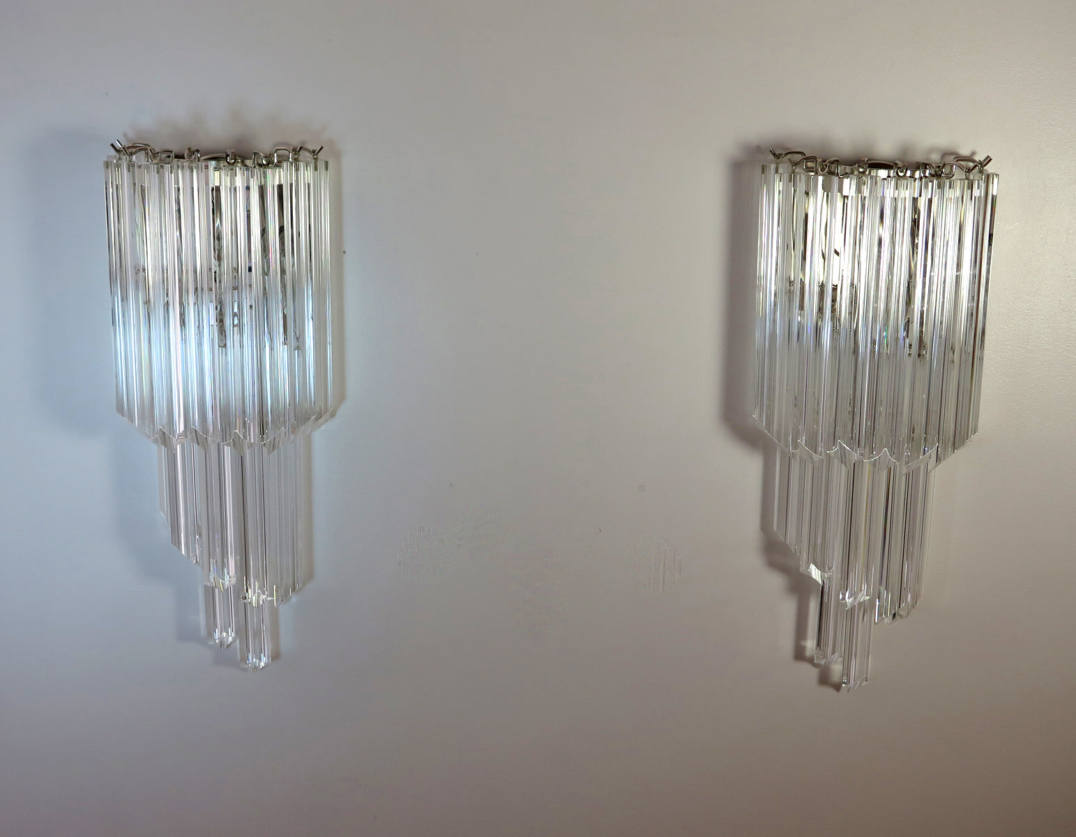 Murano Wall Lamp | 32 Clear Prism Glass | Set of 2