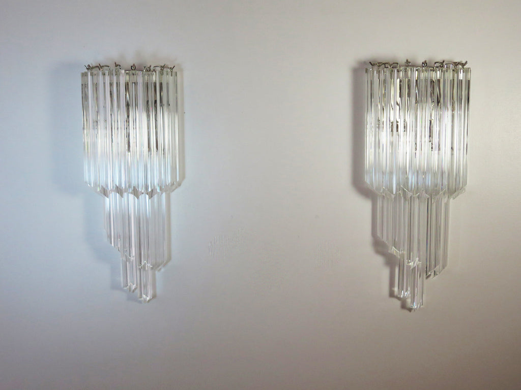 Murano Wall Lamp | 32 Clear Prism Glass | Set of 2