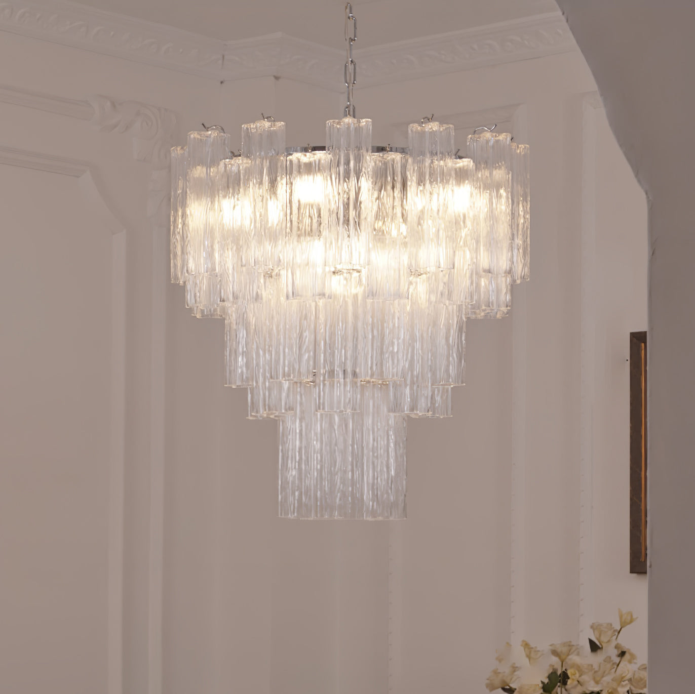 Aveline Glass Chandelier Glass lighting by Bling Lighting Studio