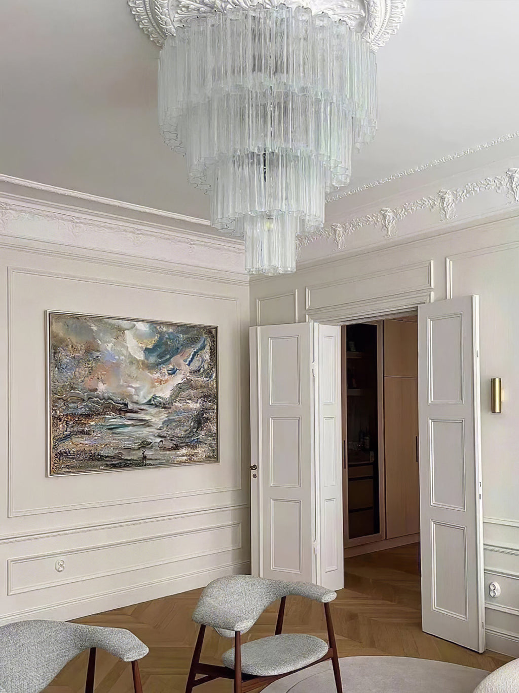 Aveline Glass Chandelier Glass lighting by Bling Lighting Studio