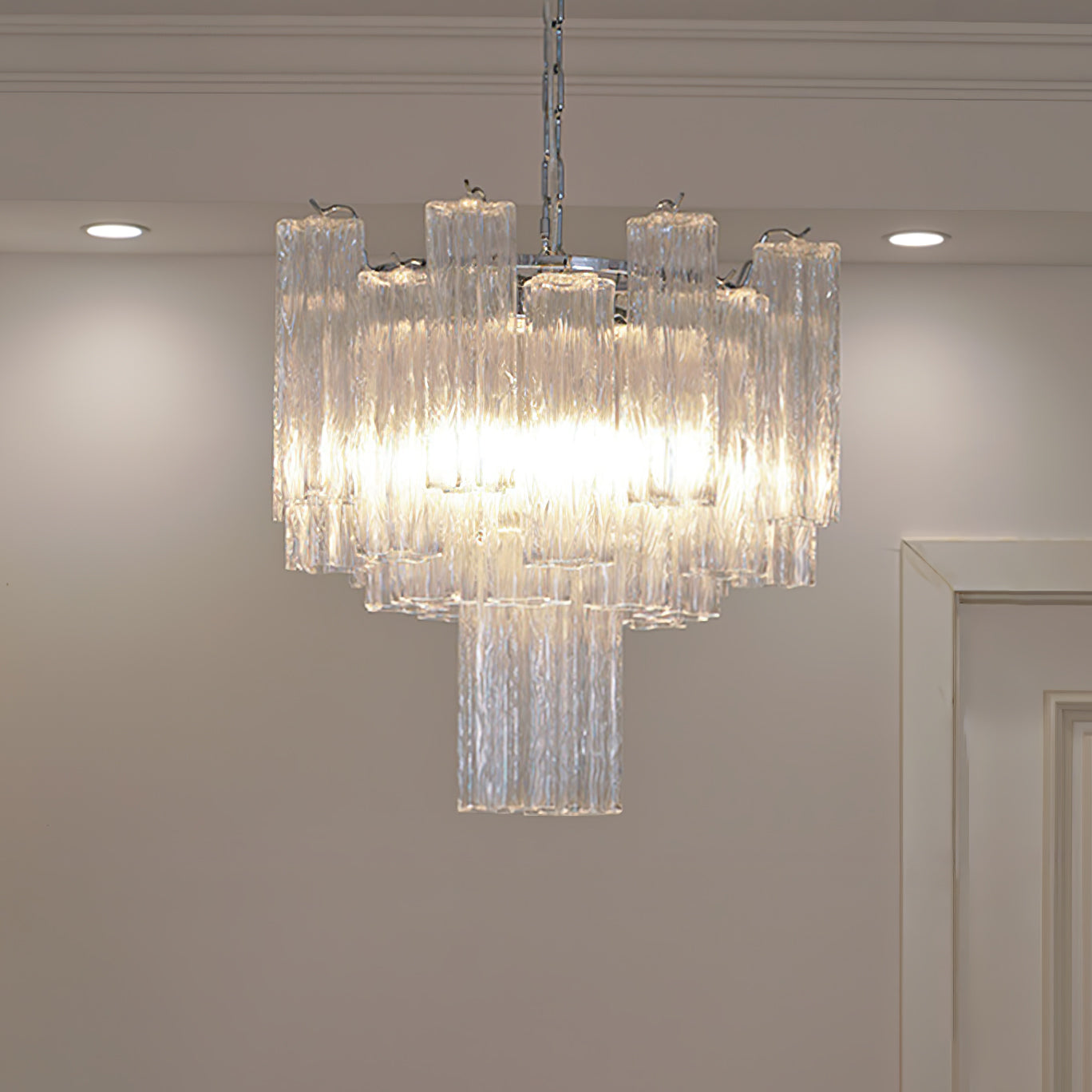 Aveline Glass Chandelier Glass lighting by Bling Lighting Studio
